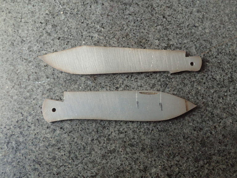 artisan coutelier - fabrication de couteau : détourage de lame