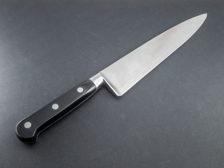 restauration couteau de chef éminceur professionnel micarta noir